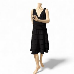 White House Black Market Black Tiered Mini Dress